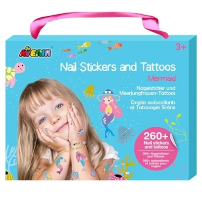 Image of Avenir Creative Set Mermaid Nail Stickers &amp; Tattoos Temporary for Children Aged 3+