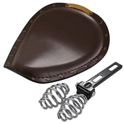 Image of KaTur Motorcycle Solo Seat Pad Crocodile Leather Style Saddle Cushion for Harley/Honda/Yamaha/Kawasaki