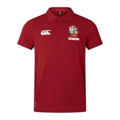 Image of 2024 2025 British &amp; Irish Lions Pique Polo Shirt (Red), Medium 39&quot; Chest (100cm)