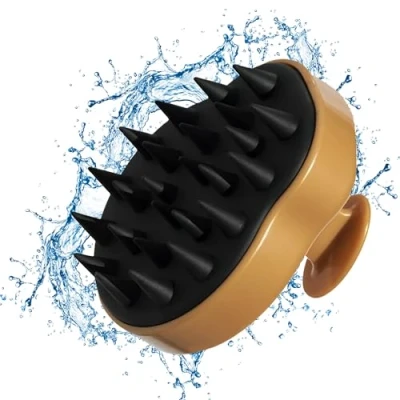 Image of ASAB Scalp Massage Brush Massager Shampoo Soft and Gentle Silicone Bristles for Hair Care Exfoliator Dry Wet Removes Dandruff Ergonomic Design