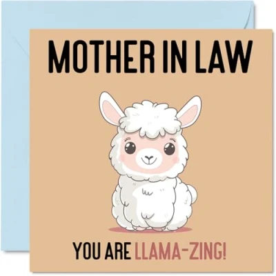 Image of Birthday Cards for Mother in Law Llama Zing Funny Happy Card from Son Daughter Law, Mothers Day Mum 145mm x Joke Greeting Women Her
