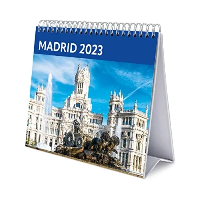 Image of Grupo Erik Official Madrid Calendar 2023 Desktop 7 x 8 inches / 18 20 cm Travel Desk 12 Month Planner (CS23029)