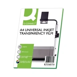 Image of Q Connect Inkjet Over Head Projector Film (Pack of 50) Ref KF26074