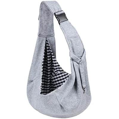 Image of Sarsumir Dog Carrier Bag Sling, Hand Free Pet for Small Medium Cat Dog, Puppy with Adjustable Shoulder Strap Sling Travel Walking Shopping, Grey