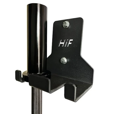 Image of HIFLAME Double Barbell Storage Wall Mounted Rack, Olympic Mount Holder,Vertical Hanging Rack.Suitable for Gym, Home Fitness. (Black)