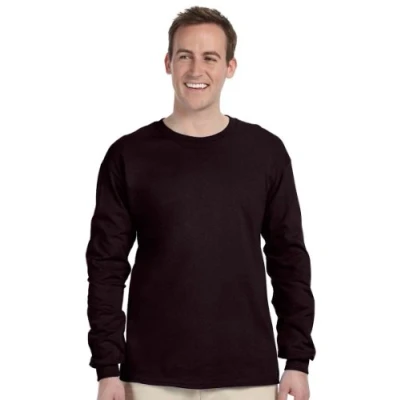 Image of Gildan Ultra Long Sleeved Cotton T Shirt, Men, dark chocolate, x Large