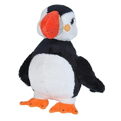 Image of Wild Republic Atlantic Puffin, Soft Plush Toy, Gifts for Kids, Sea Critters, 20 cm,Black white