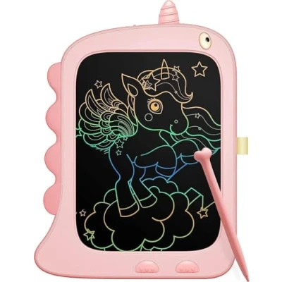 Image of Bravokids LCD Writing Tablet 8.5&quot; Doodle Board Colorful Screen Drawing Pad, Kids Learning Educational Toys Unicorn Gifts for Girls Toddler Travel Birthday 3 4 5 6 7 Year Old