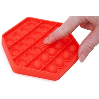 Image of Toyland® Push Bubble Pop Sensory Fidget Toy Lots To Choose From (Red Hexagon)