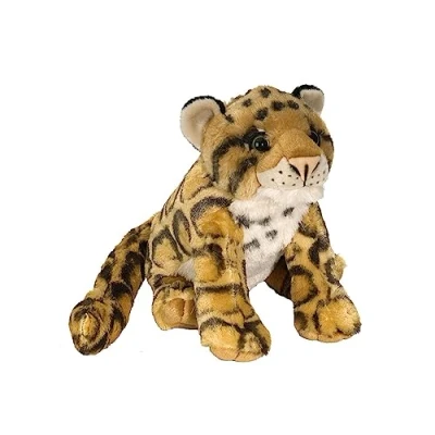 Image of Wild Republic Clouded Leopard Plush Soft Toy, Cuddlekins Cuddly Toys, Gifts for Kids, Black/Brown, 30 cm