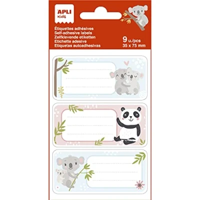 Image of APLI Kids 19016 Koala School Tags Ideal for Books and Objects 3 Different Designs 9