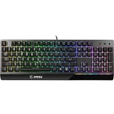 Image of MSI Vigor GK30 RGB Gaming Keyboard, 6 Zone Lighting, Water Repellent &amp; Splash Proof, Mechanical Like Plunger Switches, Black