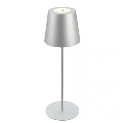Image of BRILONER Rechargeable lamp with usb c, desk touch, dimmable, IP44, warm white light colour, bedside lamps, table lamp, battery lamps for living room, 36x10.5cm, chrome