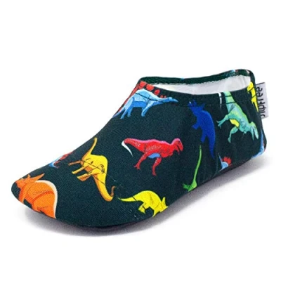 Image of Slipfree Non Slip Shoes for Girls and Boys. Light, Soft Comfortable, Unisex Kids Beach Water with Protective Sole, Ideal Holiday, Sports Home. Dino, Age 9 18 Months