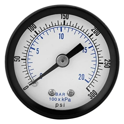 Image of Fuel Pressure Gauge Replacement with 1/8 Inch BSPT Thread 1.65 Dial for Air Oil Water, 0 20bar/0 300psi