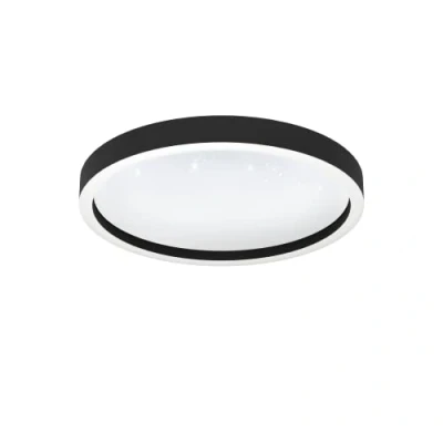 Image of EGLO connect.z Smart Home LED ceiling lamp Montemorelos Z, Zigbee, crystal effect, app and voice control Alexa, tunable white light (warm cool white), RGB, dimmable spotlight, black, Ø 17 in