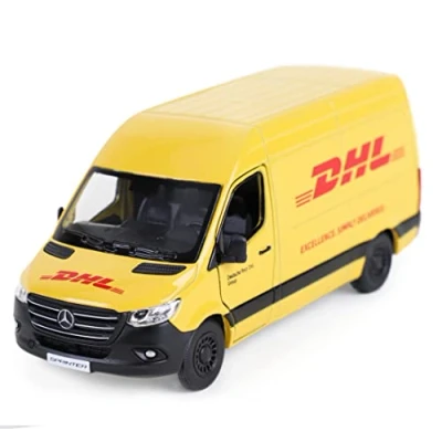 Image of Toyland® DHL Pull Back &amp; Go MB Sprinter Van Diecast Scale 1:48 Toy Vehicles Suitable For Ages 3+