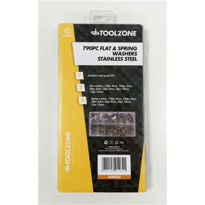 Image of Toolzone 790 Piece Flat &amp; Spring Washers Stainless Steel