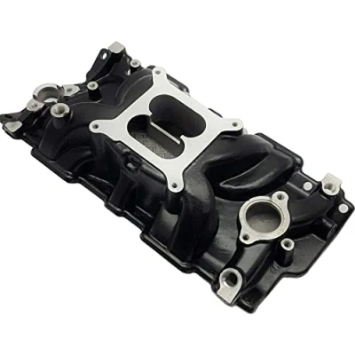 Image of SBC Small Block Chevy 350 400 intake manifold Dual Plane Black