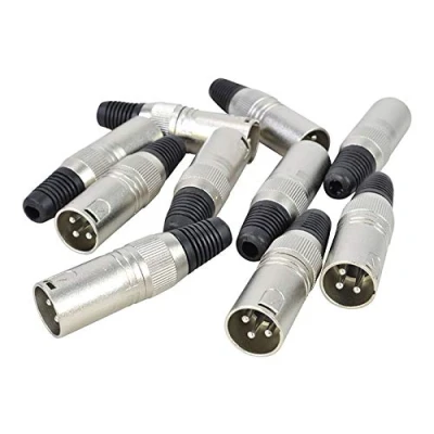 Image of Pk 10 XLR Connector Male 3 Pin Plug For Microphone Cable Mixer Inputs