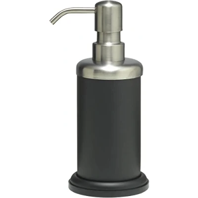 Image of Sealskin Acero Soap Dispenser, Stainless Steel, Black, 9.2 x 10.2 17.8 cm