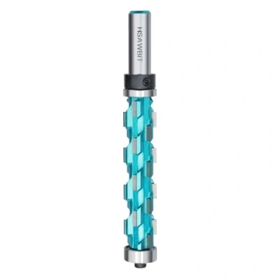 Image of Flush Trim Spiral Router Bit with 1/2 Inch Shank,3/4 Cut Dia. &amp; 85mm Length, Carbide Double Bearing Cutter