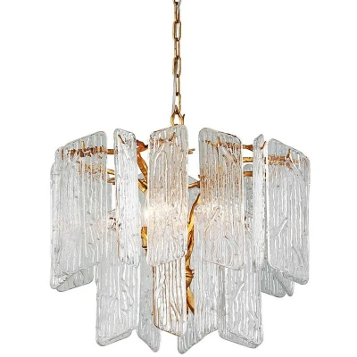 Image of Piemonte 4 Light Chandelier Royal Gold, Glass