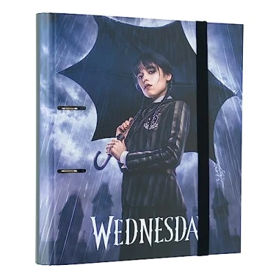 Image of Grupo Erik Wednesday 2 Ring Binder A4 Folders 10.6 x 12.6 inches 27 32 cm Ringbinder Files Addams Gifts