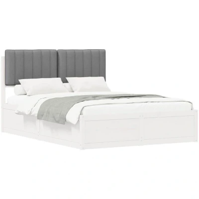 Image of vidaXL Bed Frame with Upholstered Headboard Light Grey 140 x 200 cm