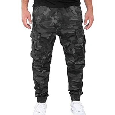 Image of Alpha Industries Men&#039;s Airman Casual Trousers Pants, Black Camo, 32