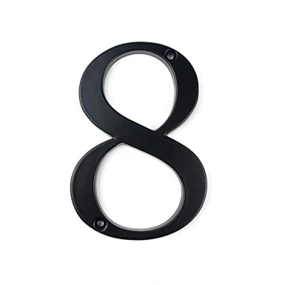 Image of HASWARE House Number Sign 4 inch (10 cm) Modern Door Numbers Signage Plaque Street Home Address Numerals Zinc Alloy (8, Black)