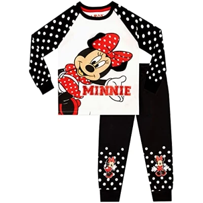 Image of Disney Girls Minnie Mouse Pyjamas White 4 5 Years