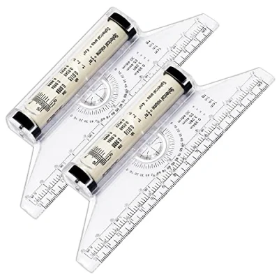 Image of 2 Pcs 15cm Rolling Ruler Measuring Parallel Rulers Balancing Scale Drawing Multipurpose for Artists Architects Engineers