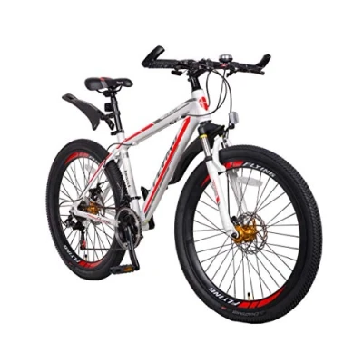 Image of Mars Cycles Unisex&#039;s Fly 370 Mountain Bikes Bicycles Shimano Alloy Frame 21 Speed with Warranty (White), 26