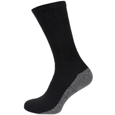 Image of 5 20 Pair&#039;s Men&#039;s BLACK Winter Warm Work Socks Cushioned Sole Reinforced Heel Toe Size 6 11 (5 Pairs)