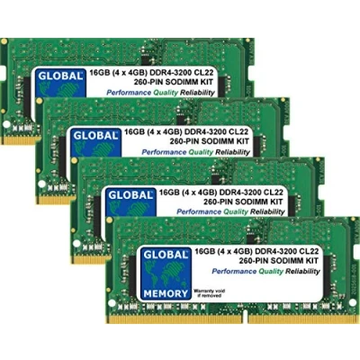 Image of 16GB (4 x 4GB) DDR4 3200MHz PC4 25600 260 PIN SODIMM MEMORY RAM KIT COMPATIBLE WITH LAPTOPS/NOTEBOOKS