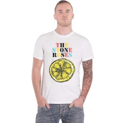 Image of Rock Off officially licensed products The Stone Roses Lemon Multicolour T Shirt XL