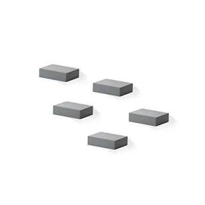 Image of Umbra Showcase Floating Shelves (Set of 5), Gallery Style Display for Small Objects and More, Charcoal, 4 x 3 inches