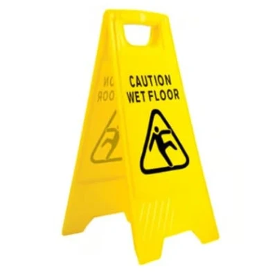 Image of TSSC Caution Wet Floor Yellow Portable A Frame Safety Sign