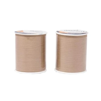 Image of Korbond 320m Sewing Thread 2 x 160m Spools Natural Polyester Hand and Machine