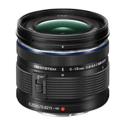 Image of OM SYSTEM M.Zuiko Digital ED 9 18 mm F4.0 5.6 II Lens, Wide Angle Zoom, Suitable for All MFT Cameras (Olympus D &amp; PEN Models, Panasonic G Series), Black
