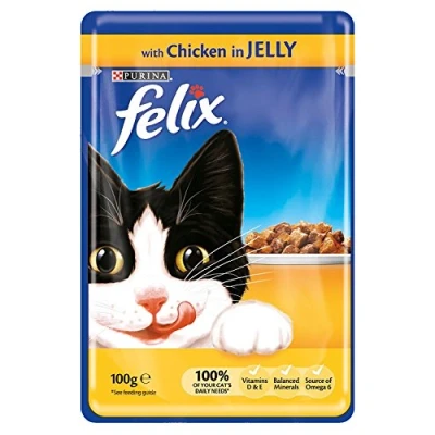 Image of Felix Cat Pouches Chicken In Jelly 100g (20 Pouches)