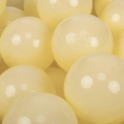Image of KiddyMoon 50 Balls/7Cm 2.75In Soft Plastic Play Balls For Children Colourful Certified Made In EU, Pastel Yellow