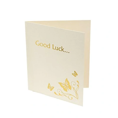 Image of Neviti Lottery Ticket Holder Wedding Favour Idea Butterfly Design, Ivory/Gold Pack of 10