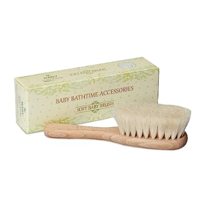 Image of Bodylife Baby Bathtime Hair Brush Goat Bristles Natural Beechwood Handle Soft Goat&#039;s