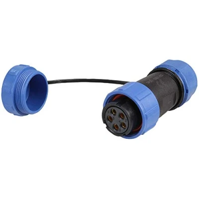Image of PRO ELEC PELR0166 Circular Threaded Inline Connector Socket, 5 Pole, 7 12mm, IP68
