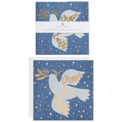 Image of Pack Of 6 Peace On Earth Dove Charity Christmas Cards Multiple Charities