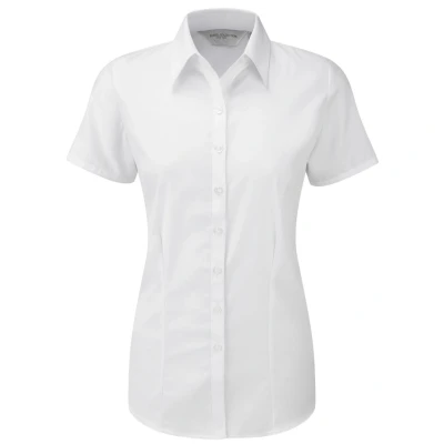 Image of Russell Athletic Collection Womens/Ladies Herringbone Formal Shirt (White) Size 3XL