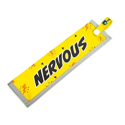 Image of NERVOUS Space Awareness Sleeve for Reactive Dogs, Reflective, Waterproof, Double Sided Slip on the Dog Lead (Yellow &amp; Orange)