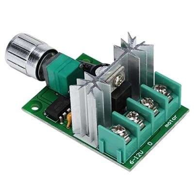 Image of Hilitand DC Motor Governor, 6V 12V 6A High Power Stepless Variable Speed Controller, Sturdy Aluminum Alloy Potentiometer, Convenient Screw Terminals, Adjustable Rotation Direction